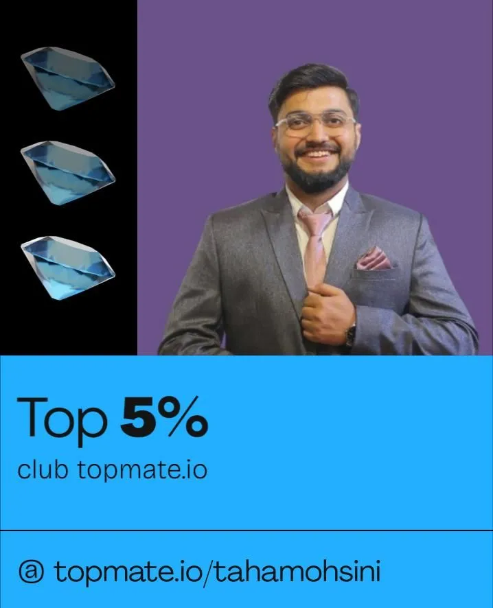 Joined Top 5% Club - topmate.io